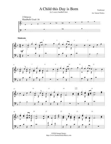 A Child This Day is Born - for 2-octave handbell choir (arr. Samuel Stokes)