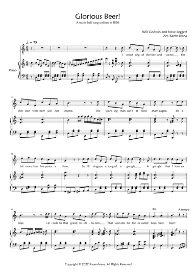 Glorious Beer (arr. Karen Ivana)