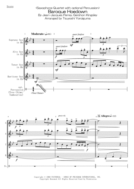 Baroque Hoedown (arr. Tsuyoshi Yoroiguma)