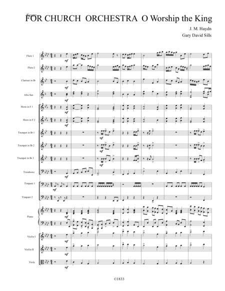 For Church Orchestra O Worship the King (arr. Gary David Sills)
