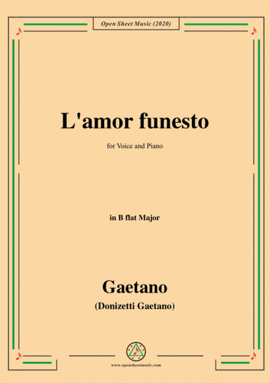 Donizetti-L'amor funesto,in B flat Major,for Voice and Piano (arr. MSM)