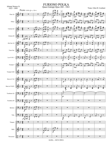 Furioso Polka - Extra Score (arr. Glen D. Lienhart)