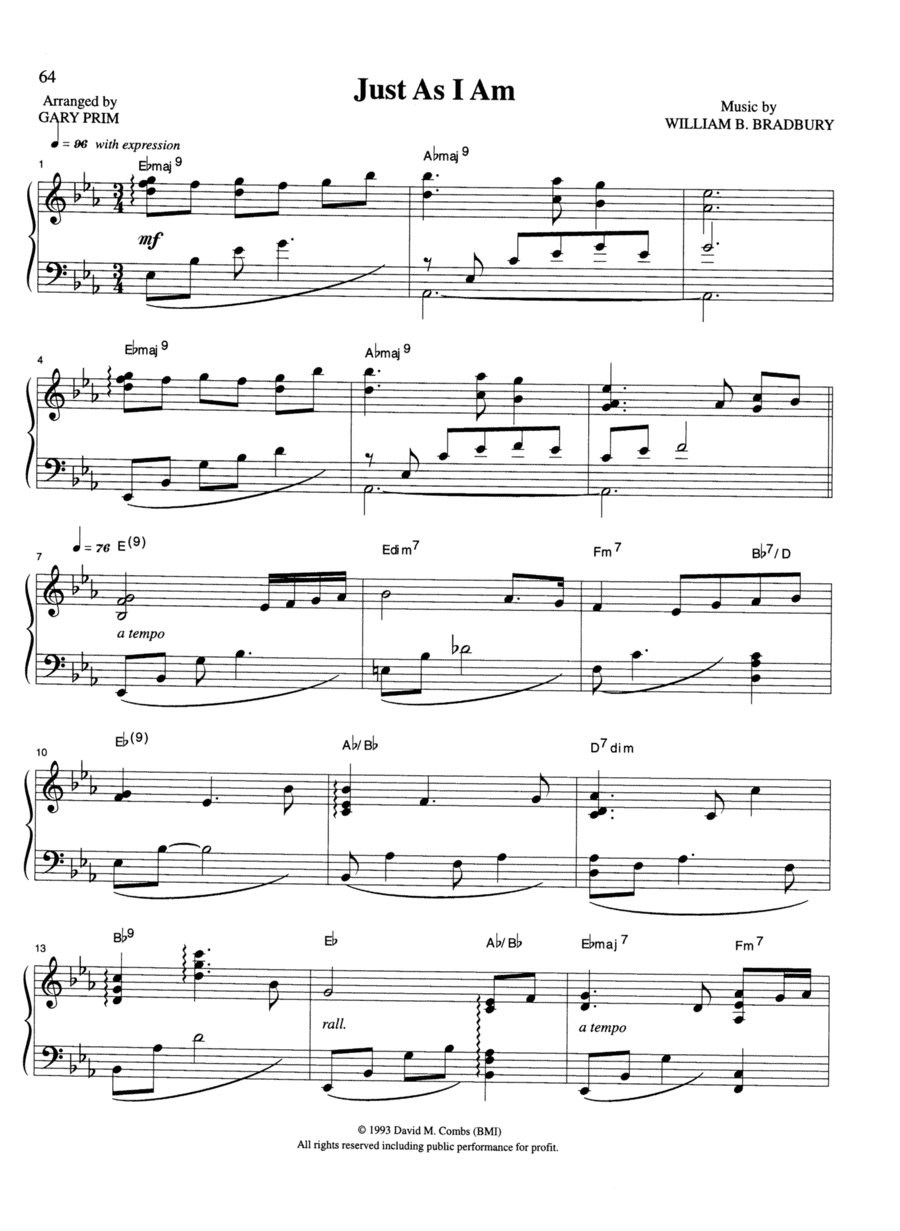 Just As I Am (arr. Gary Prim)