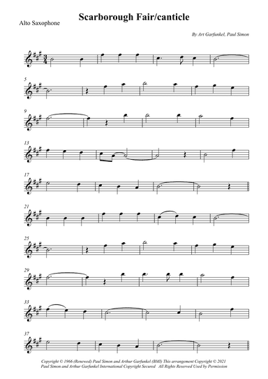 Scarborough Fair/canticle (arr. Wesley S. SIlva)