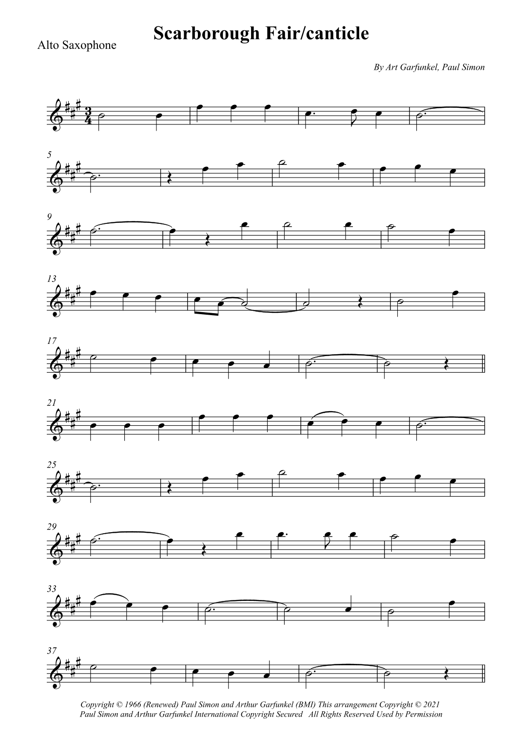 Scarborough Fair/canticle (arr. Wesley S. SIlva)