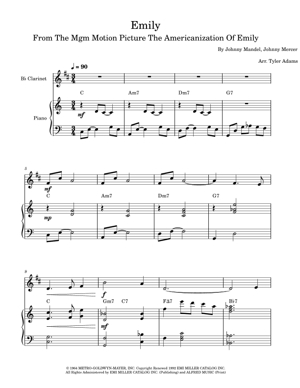 Emily (arr. Tyler Adams)