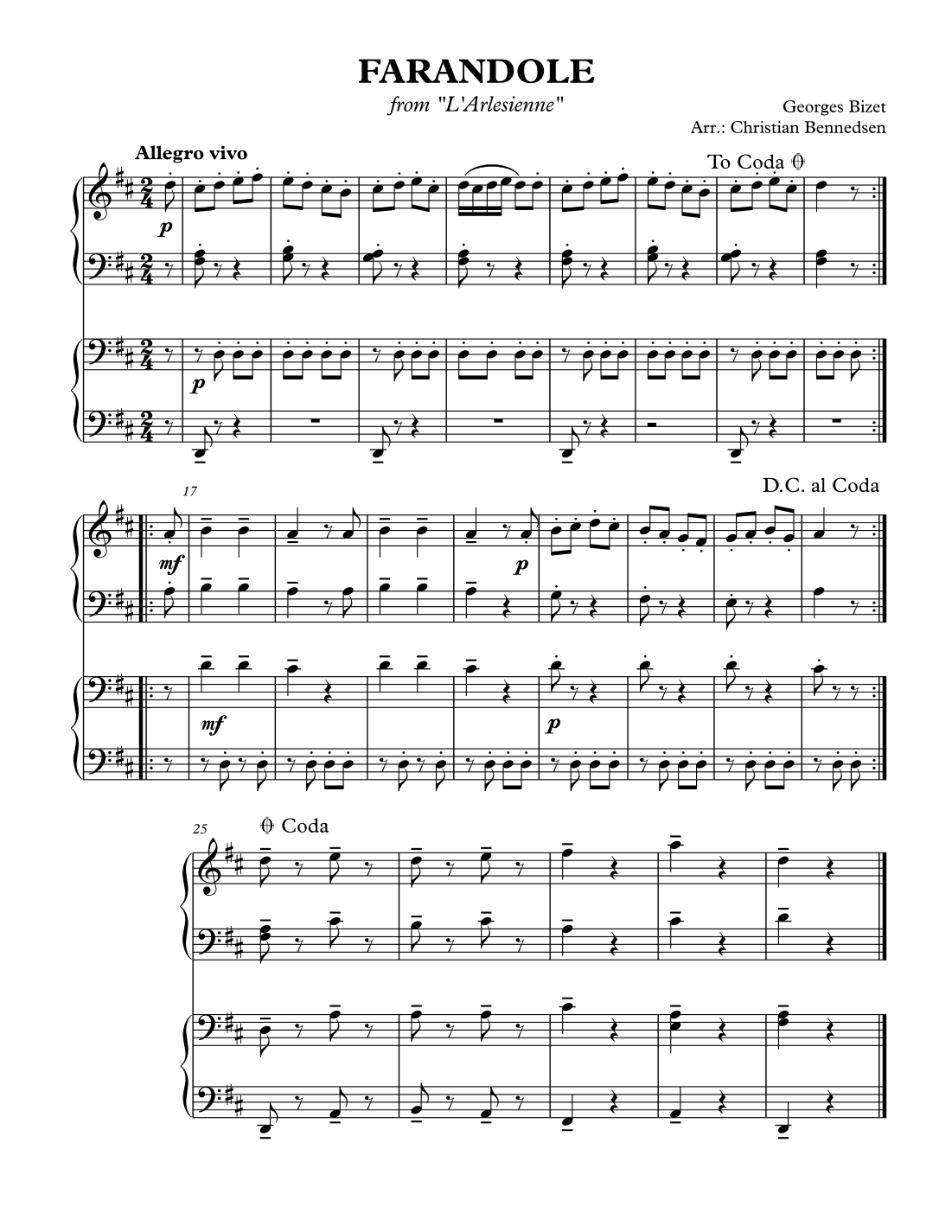 Farandole form L'Arlesienne (arr. Christian Bennedsen)