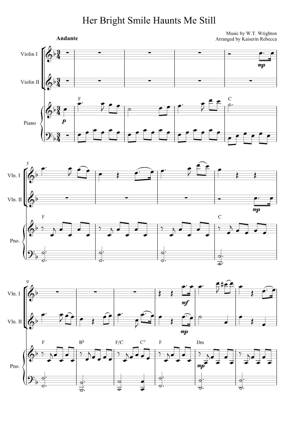 Her Bright Smile Haunts Me Still (arr. Kaiserin Rebecca)