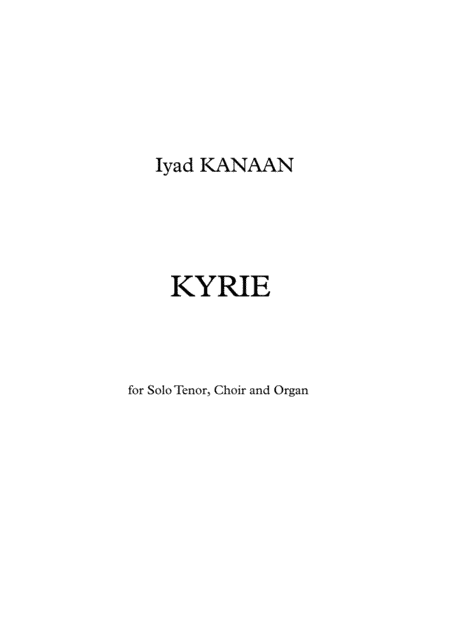 Kyrie for solo  tenor, Choir and Organ