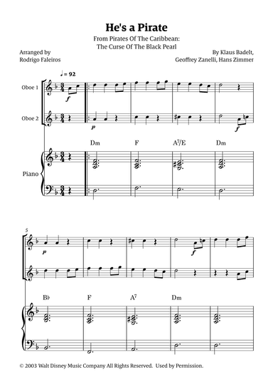 He's A Pirate (arr. Rodrigo Faleiros)