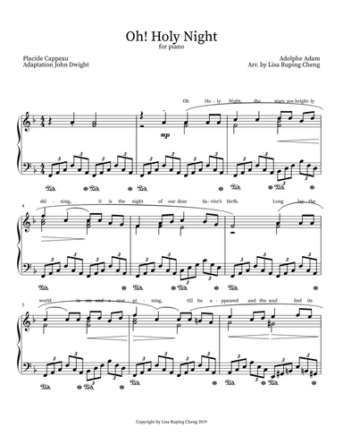 Oh! Holy Night for Piano (arr. Lisa Ruping Cheng)