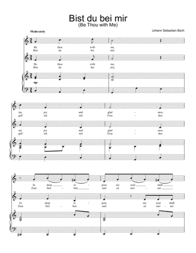 Bist du bei mir (You Are With Me; Be Thou with Me) (arr. Music Merchant)