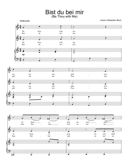 Bist du bei mir (You Are With Me; Be Thou with Me) (arr. Music Merchant)