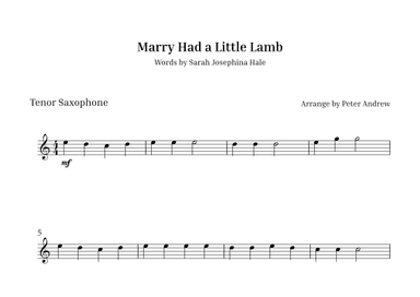 Marry Had  a Little Lamb (arr. Peter Andrew)