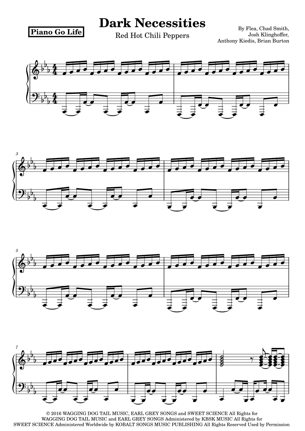 Dark Necessities (arr. Piano Go Life)