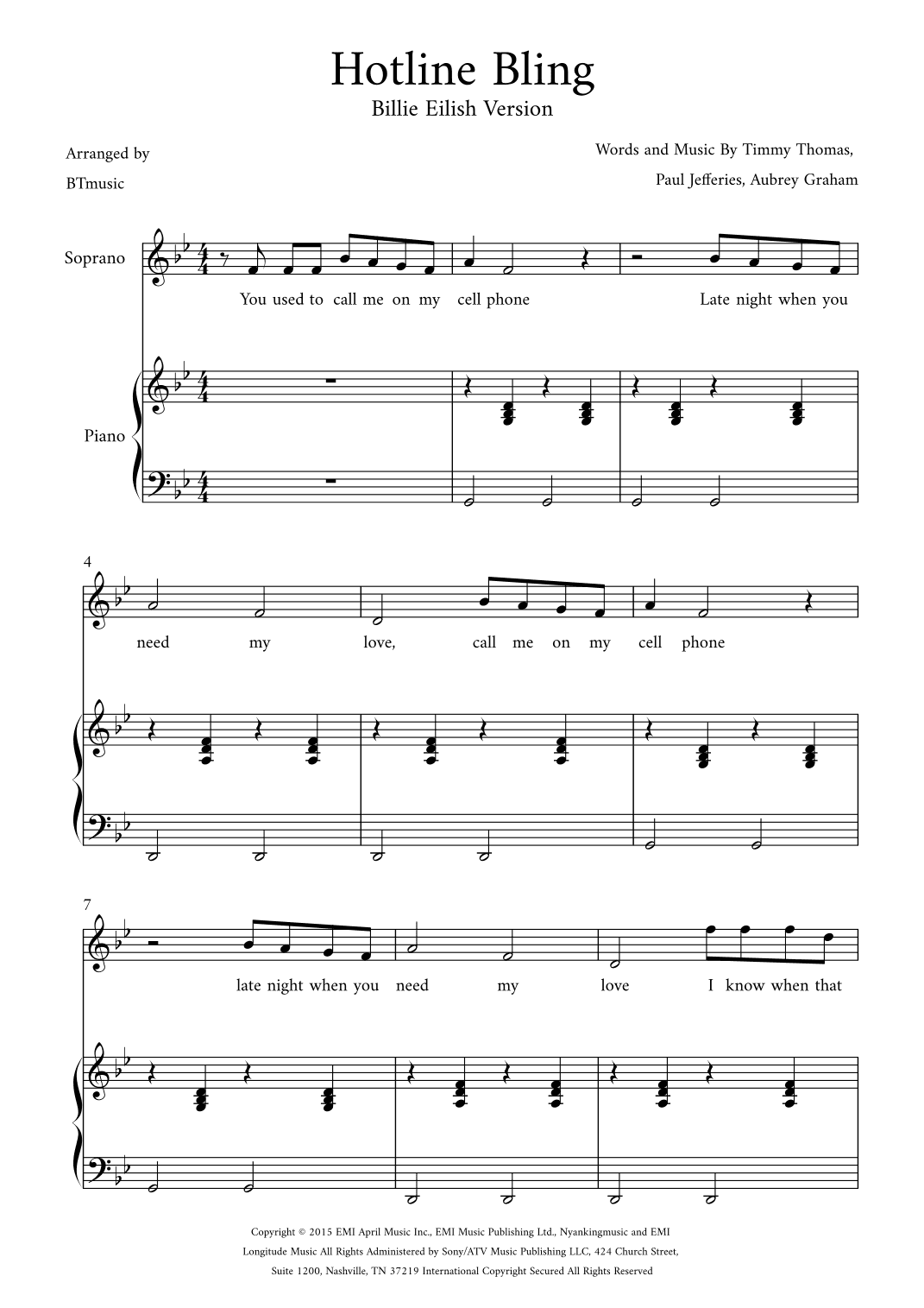 Hotline Bling (arr. BTmusic)