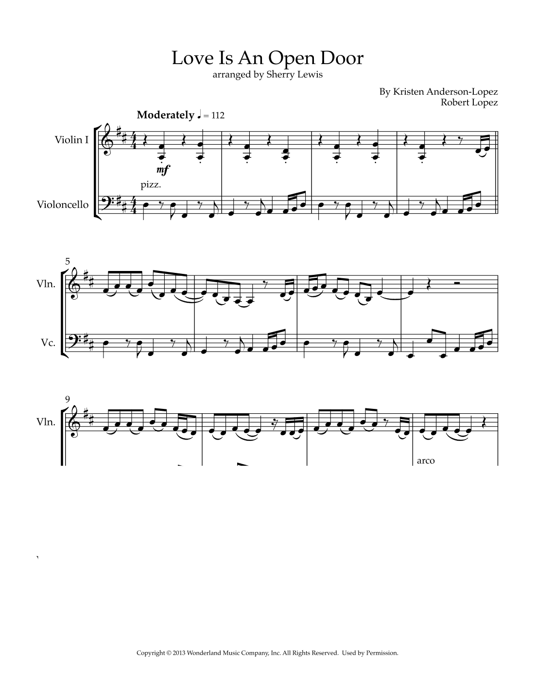 Love Is An Open Door (arr. Sherry Lewis)