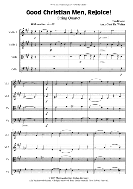 Good Christian Men, Rejoice! (arr. Gert Th. Walter)