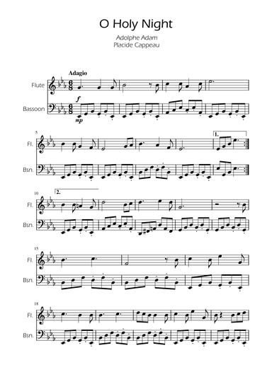 O Holy Night - Flute and Bassoon Duet (arr. Ygor Nunes)