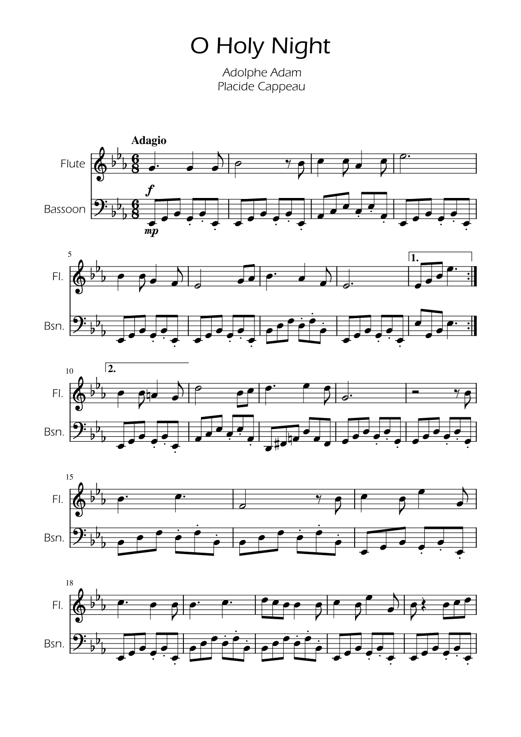 O Holy Night - Flute and Bassoon Duet (arr. Ygor Nunes)