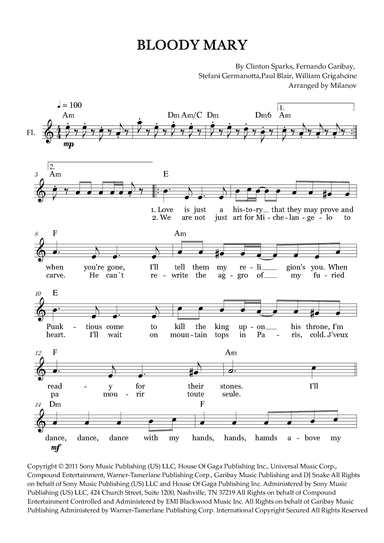 Bloody Mary (arr. Milanov)