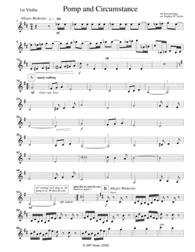 Pomp and Circumstance March no. 1 (graduation) string quartet (arr. Stephen M. Taylor)