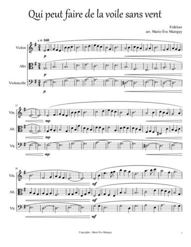 Qui peut faire de la voile sans vent (arr. Marie-Ève Mainguy)