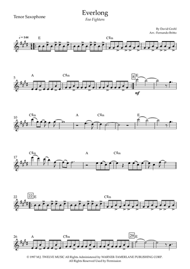 Everlong (arr. Fernando Britto)