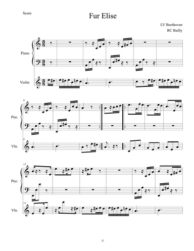 Fur Elise (arr. RC Bailly)