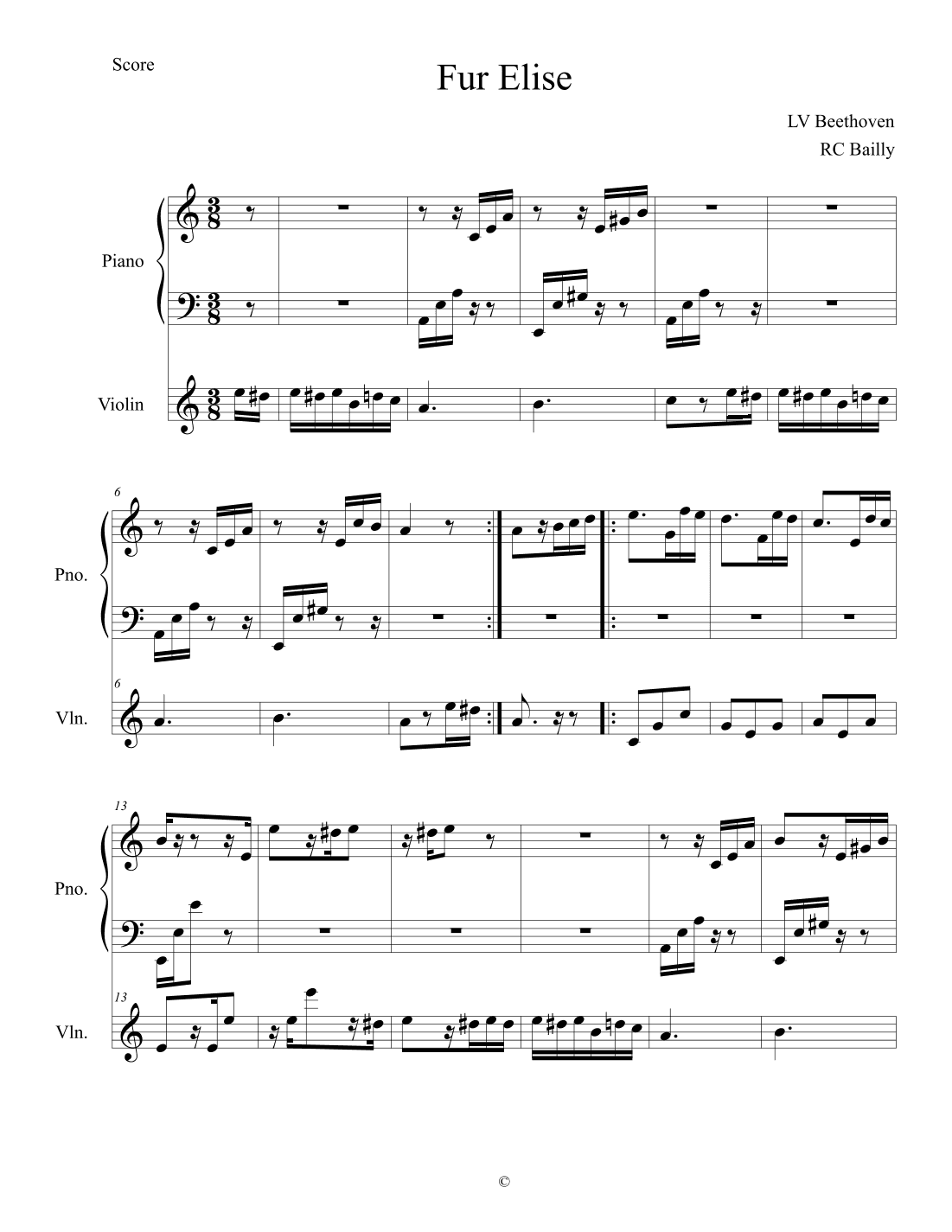 Fur Elise (arr. RC Bailly)