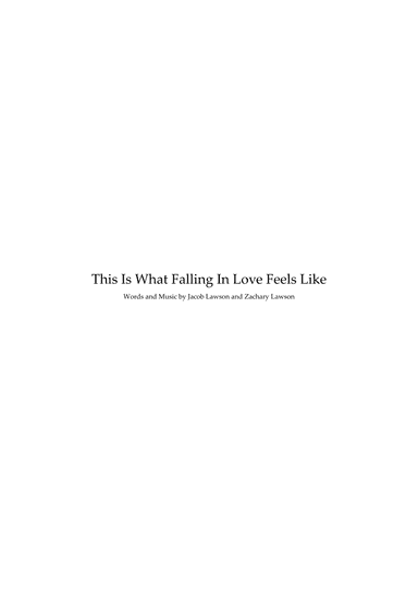 This Is What Falling In Love Feels Like (arr. Scores by Ken)