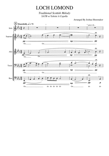 Loch Lomond (SATB) (arr. Joshua Shoemaker)