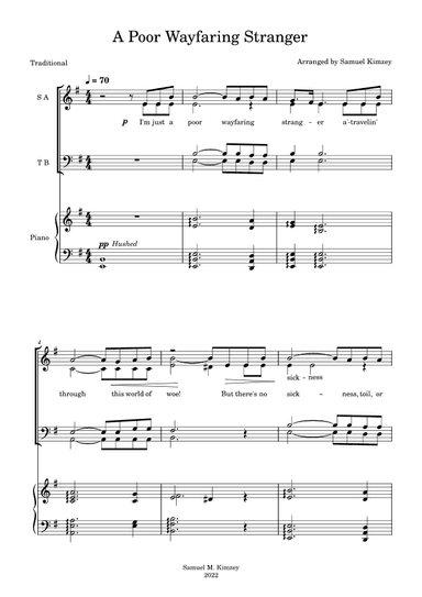 A Poor Wayfaring Stranger (arr. Samuel M. Kimzey)