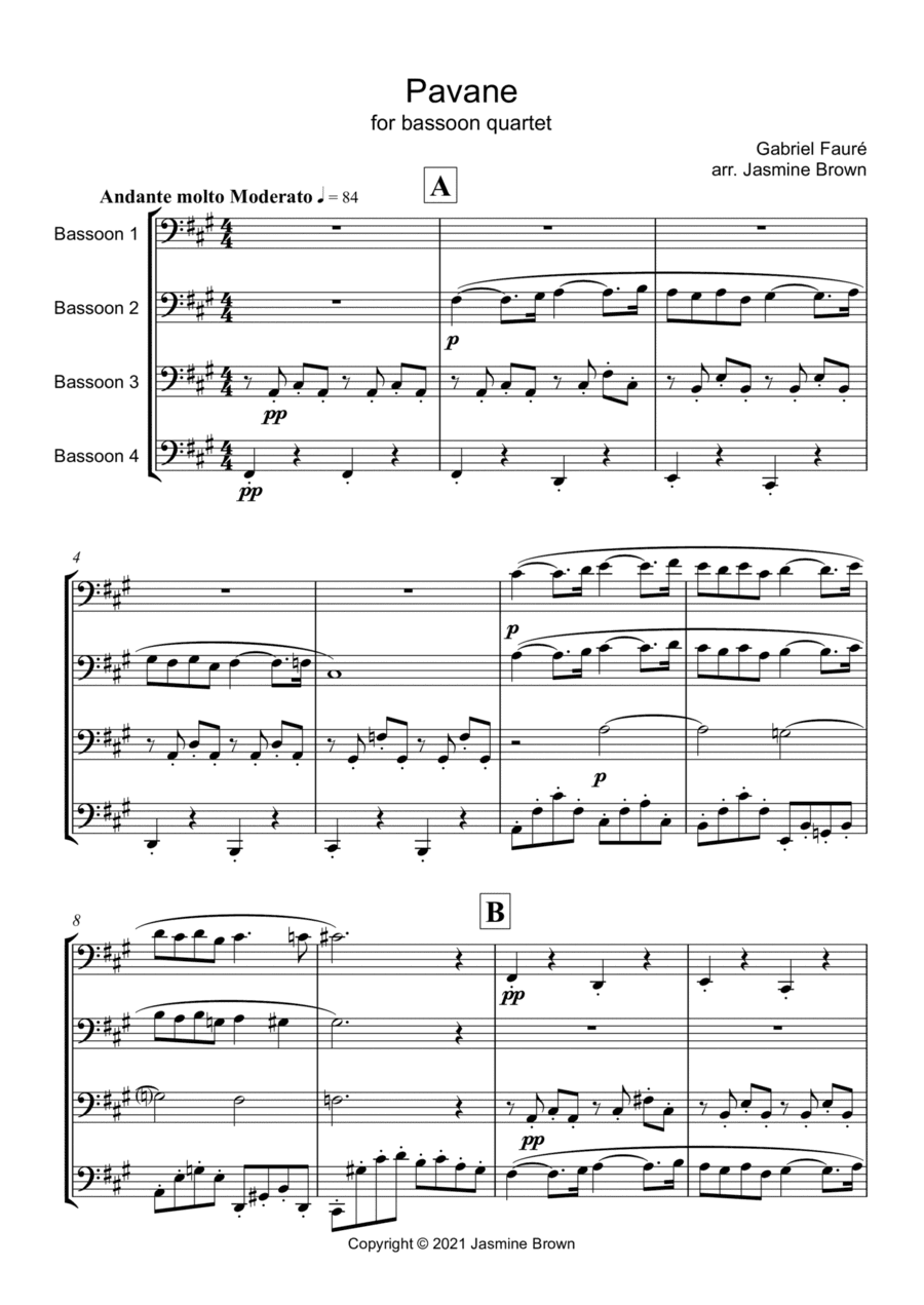 Pavane - Bassoon Quartet (arr. Jasmine Brown)