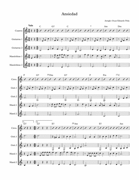 Ansiedad (arr. Oscar Eduardo Peña)