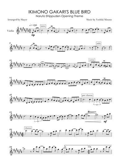 Ikimono Gakari's Blue Bird (arr. Slayer)