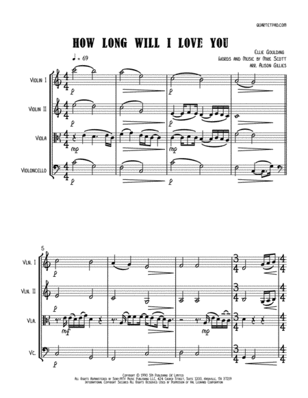 How Long Will I Love You (arr. Alison Gillies)