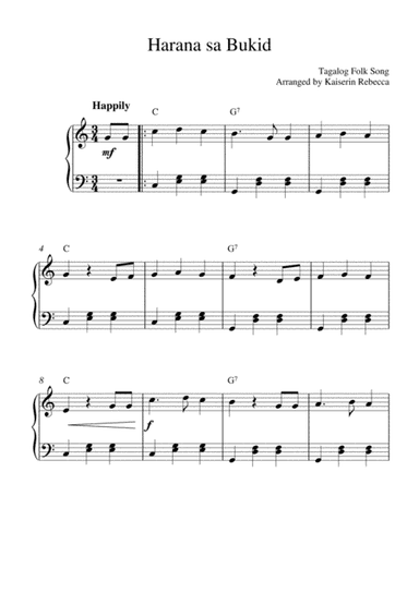 Harana sa Bukid (piano solo with chords) (arr. Kaiserin Rebecca)