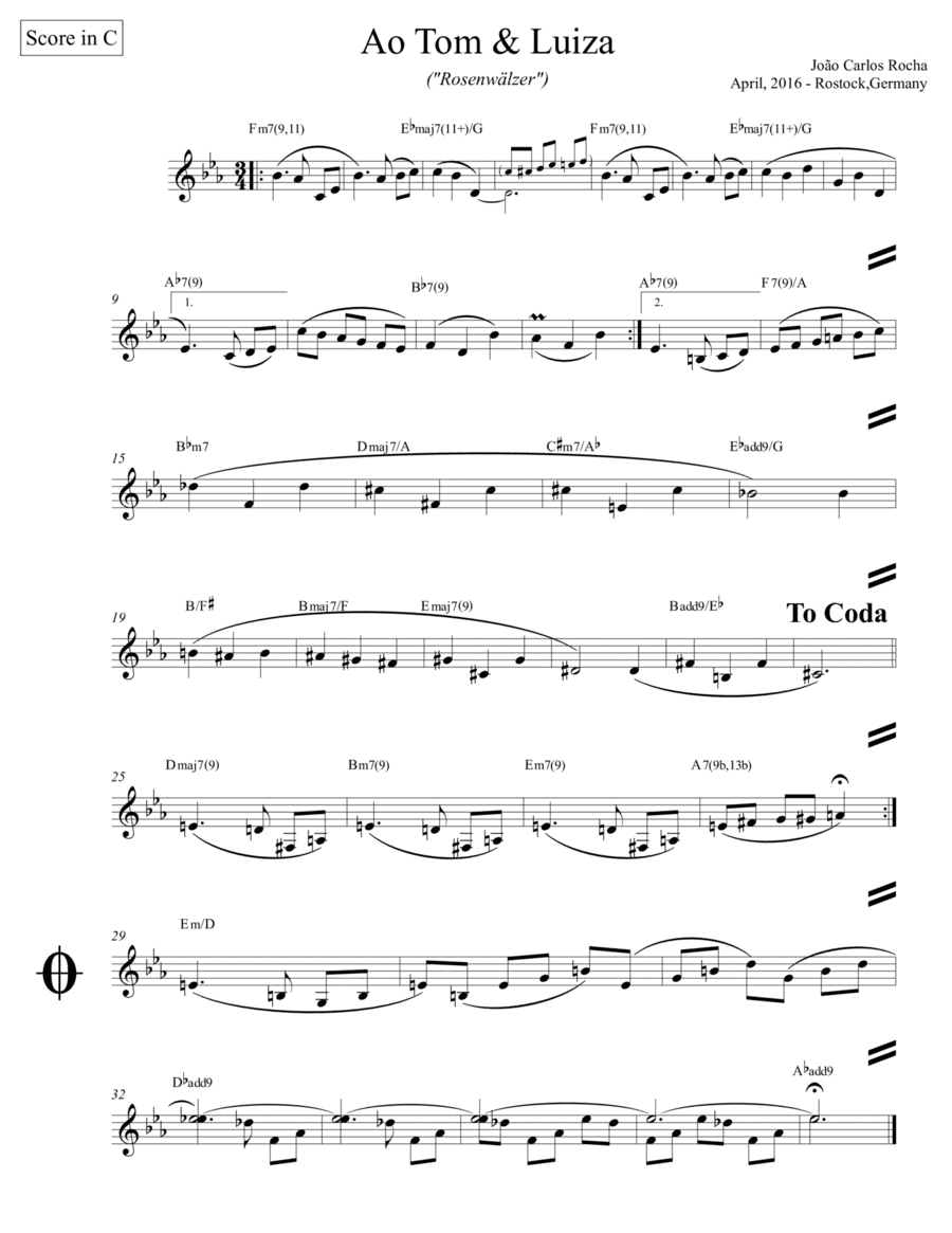 Rosenwälzer | Ao Tom & Luiza (score in C)
