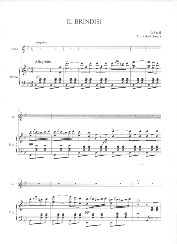 Il Brindisi (Drinking Song) from "La Traviata" -Violin and Piano (arr. Rafael Dengra)