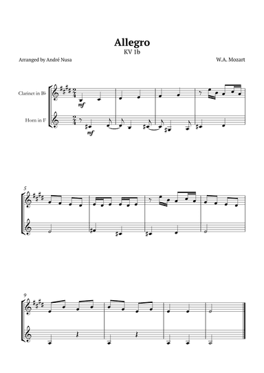 Allegro K1b (arr. André Nusa)