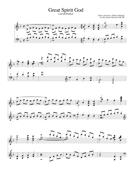 Great Spirit God (Laquiparle) (arr. Roy James Stewart)