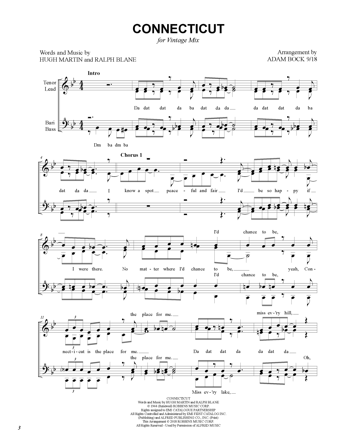 Connecticut (arr. Adam Bock)