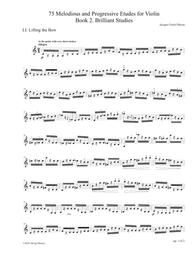 Mazas 75 Melodious & Progressive Etudes for Violin Book 2, No. 51 (arr. String Masters)