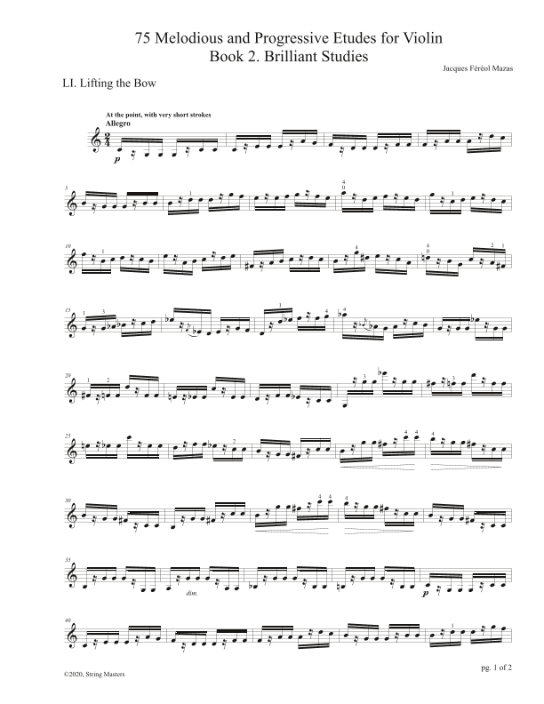 Mazas 75 Melodious & Progressive Etudes for Violin Book 2, No. 51 (arr. String Masters)