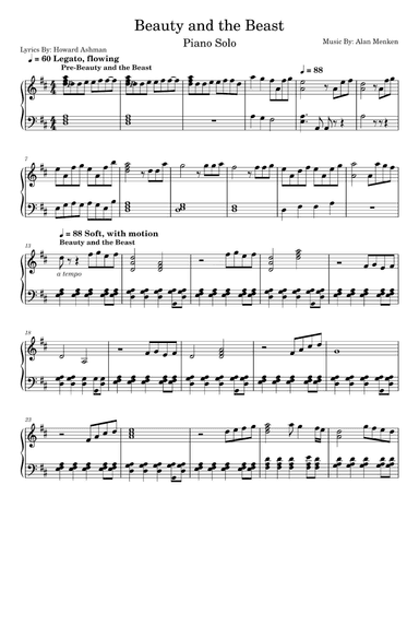 Beauty And The Beast (arr. Celine Dion & Peabo Bryson)