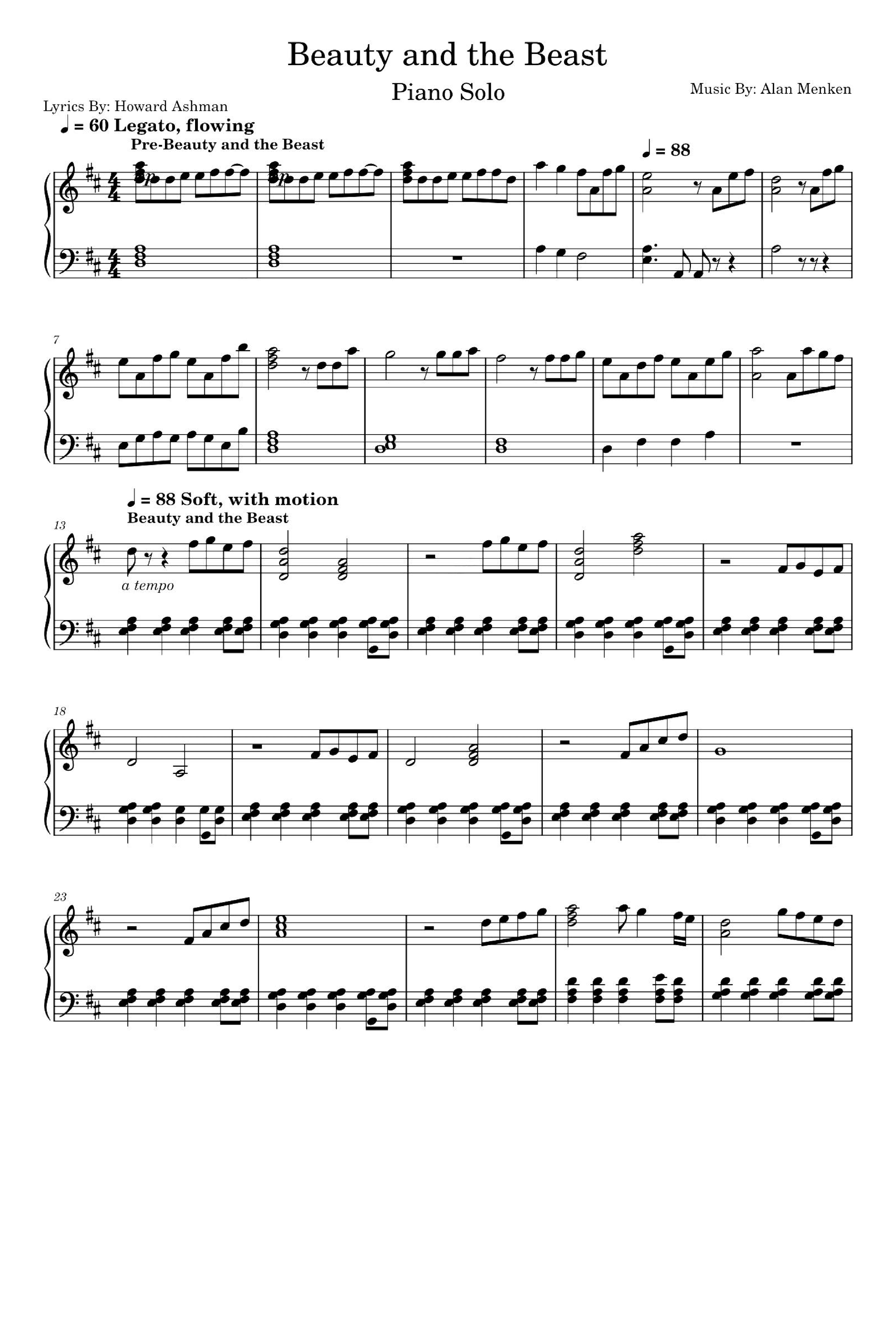 Beauty And The Beast (arr. Celine Dion & Peabo Bryson)