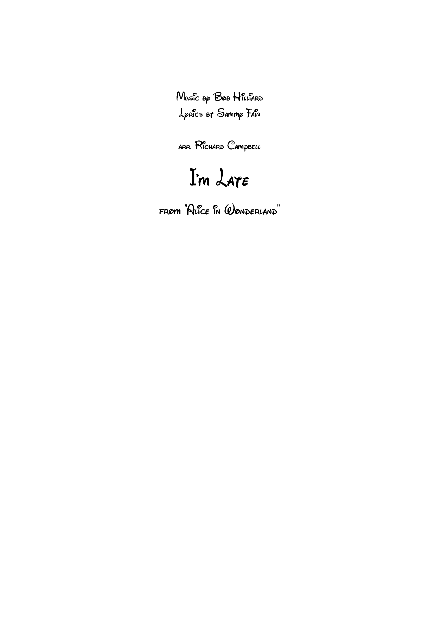I'm Late (arr. Richard Campbell)