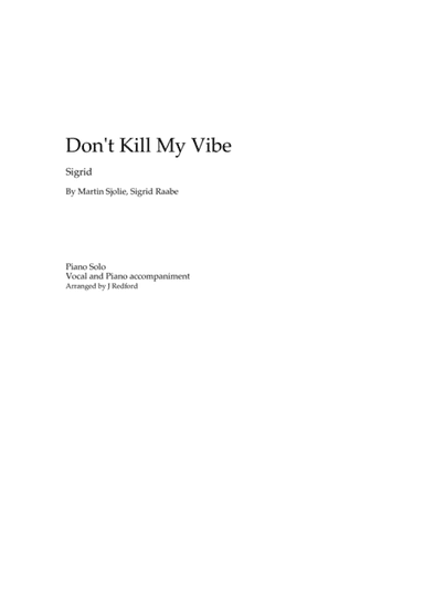 Don't Kill My Vibe (arr. John Redford)