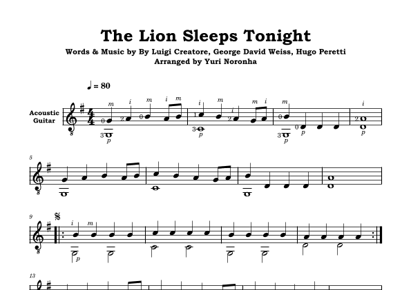 The Lion Sleeps Tonight (arr. Yuri Noronha)